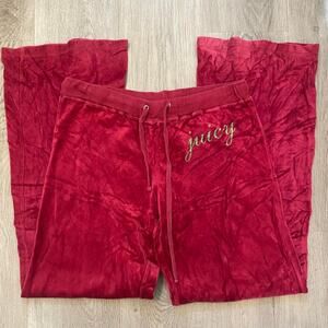 Vintage red juicy couture lowrise flare tracksuit pants